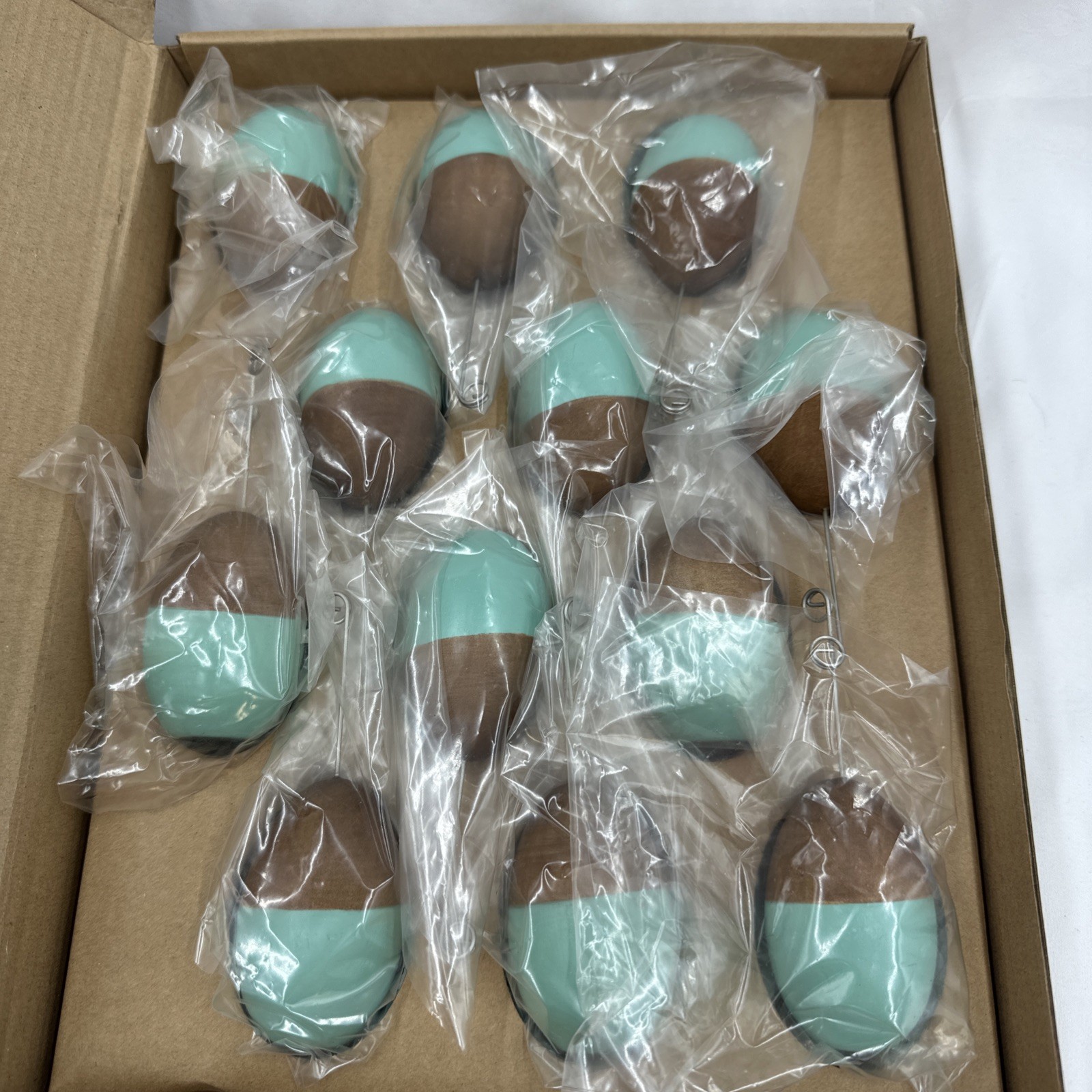 Red Rock Wooden Easter Egg Place Card Holders Set Of 12 NIB
