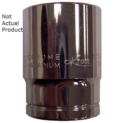 K Tool 23122 Chrome Socket, 1/2" Drive, 11/16", 6 Point, Shallow