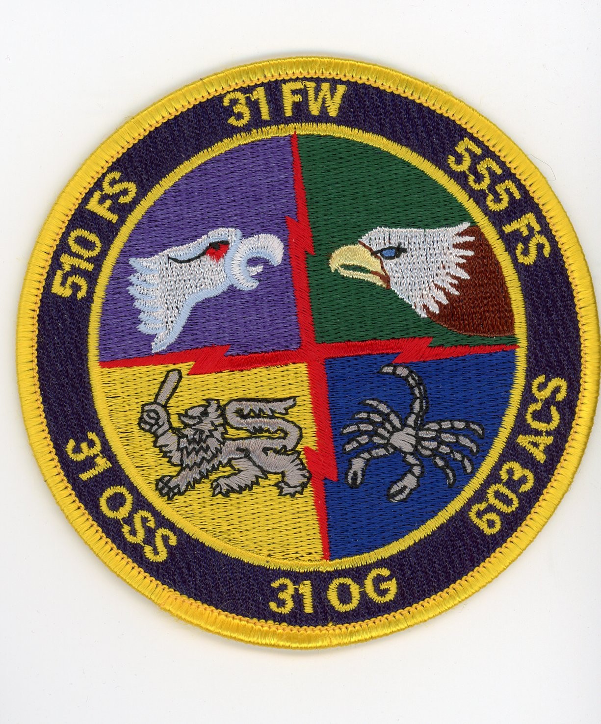 PATCH USAF GAGGLE AVIANO AFB 31st FW OG OSS 510 555 FS 603 ACS IRON ON PARCHE