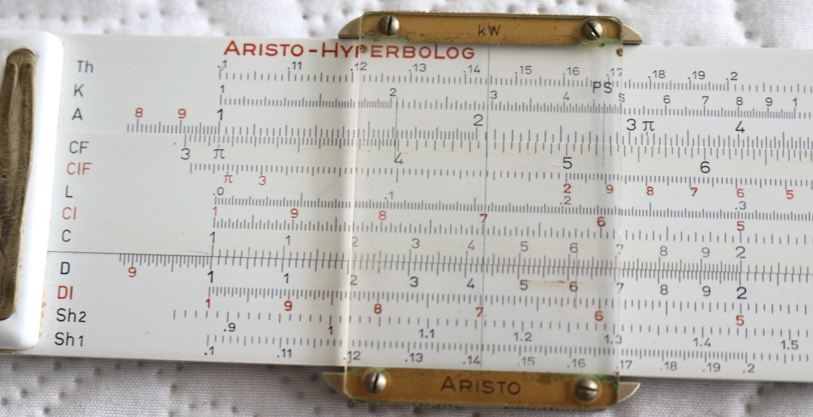Vintage German 1960s ARISTO 0971 Hyperbolog Engineers Slide Rule Case Manual Box