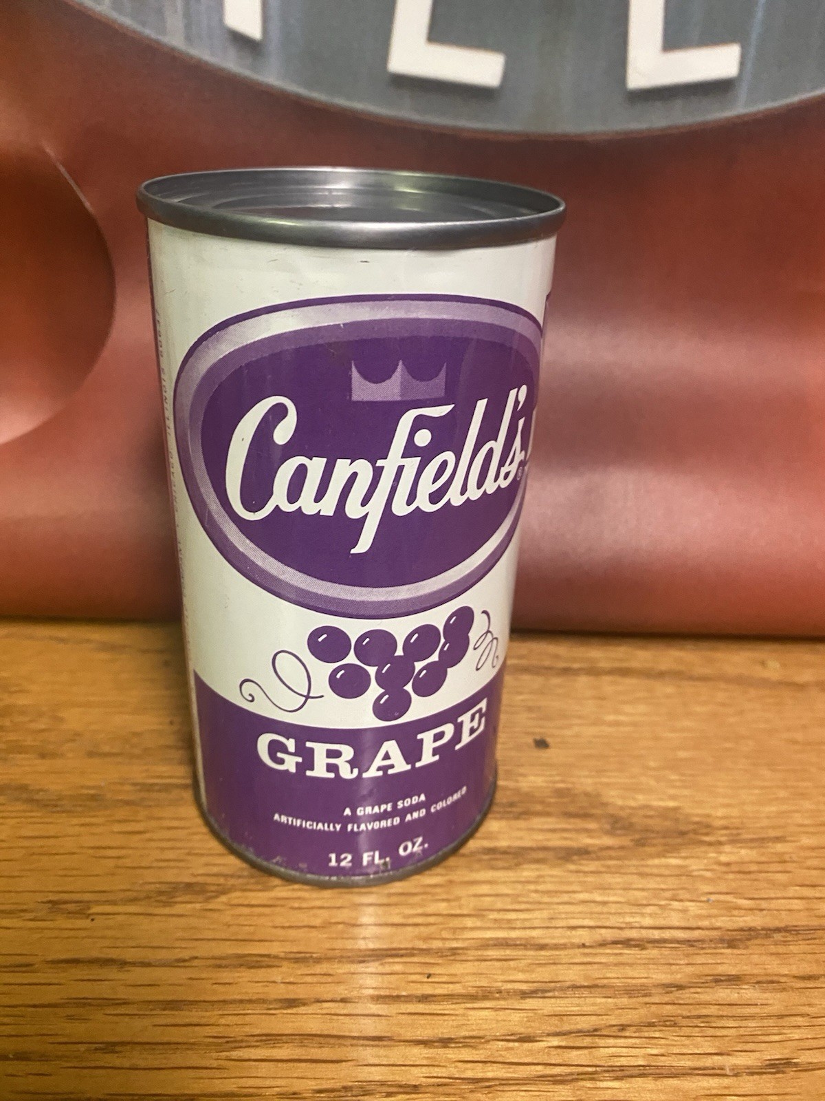 Canfields Grape Flat Top Can Old Vintage Soda Can Chicago IL