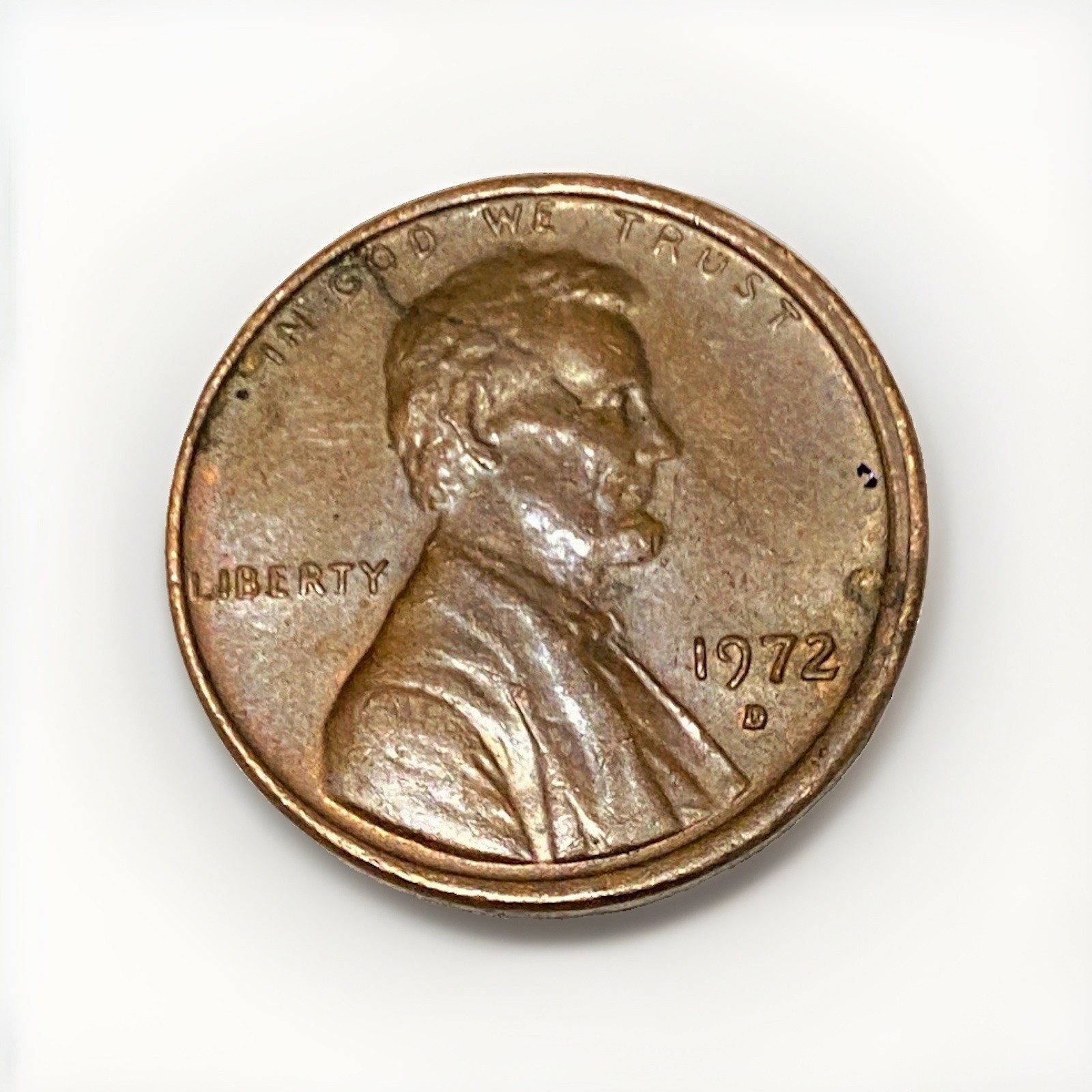 1972-D Lincoln Memorial 1 Cent Penny, Copper RD, Business Strike, KM#201a