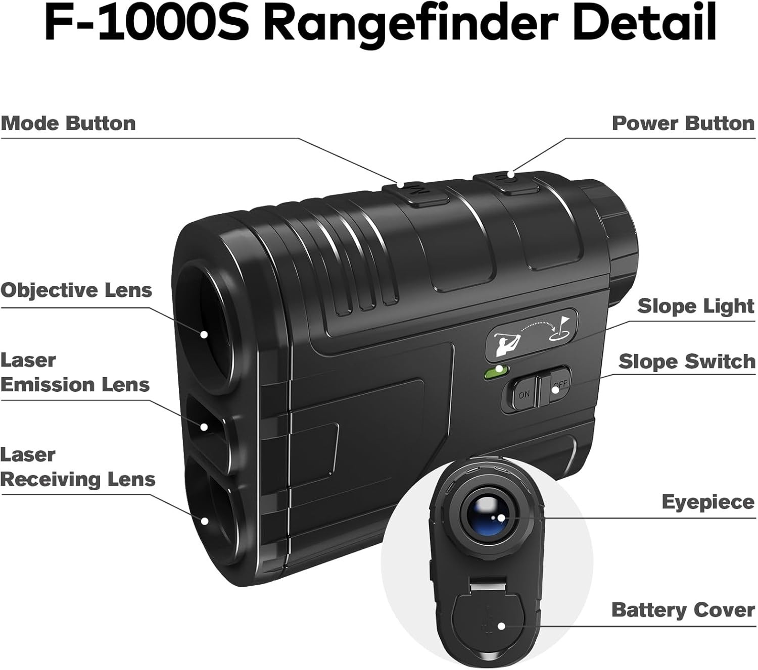 1200Yards Range Finder Golf with Slope, 7X Magnification Range Finder, Lightweig