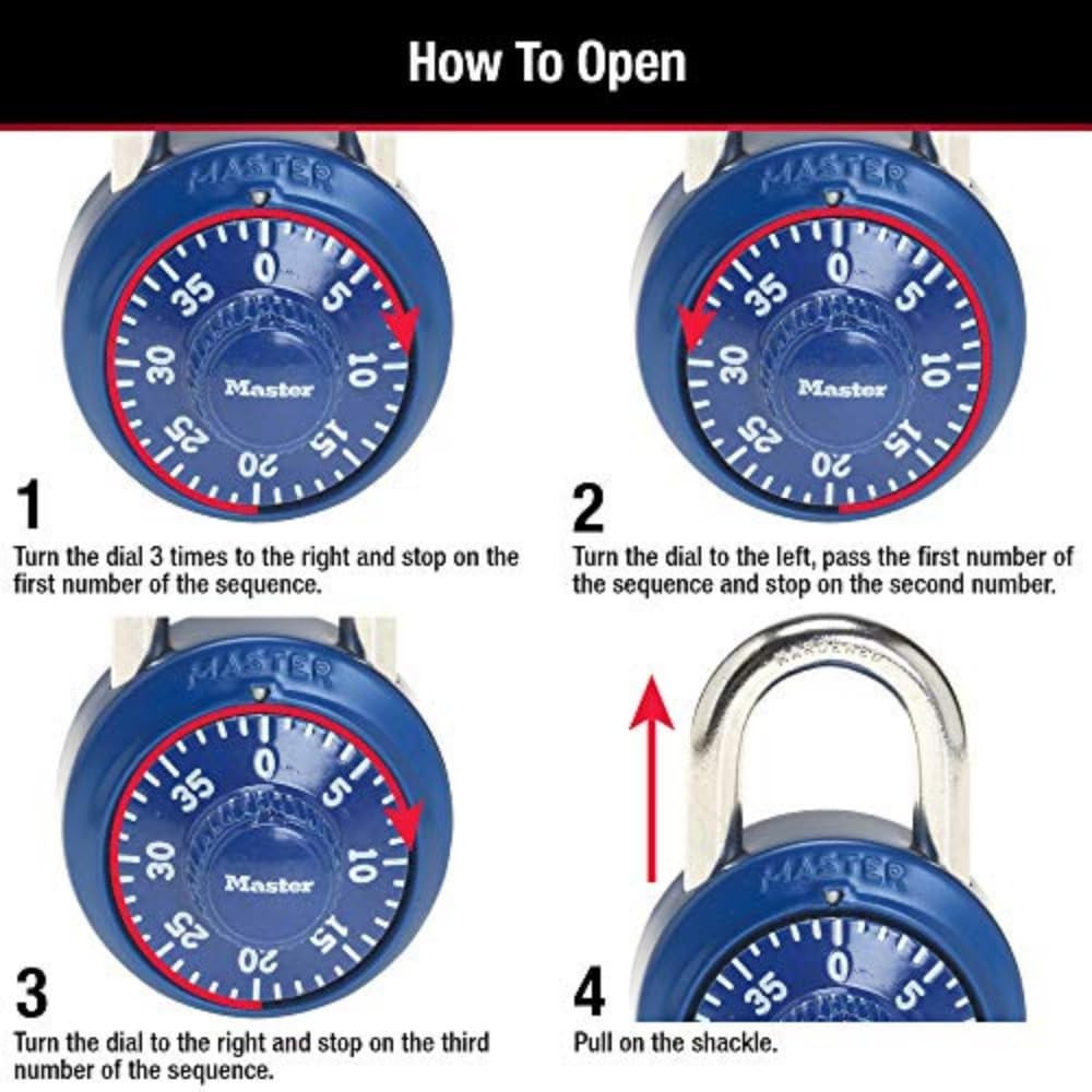 Combination Lock, Indoor Locker and Gym Lock with Preset Combinatio