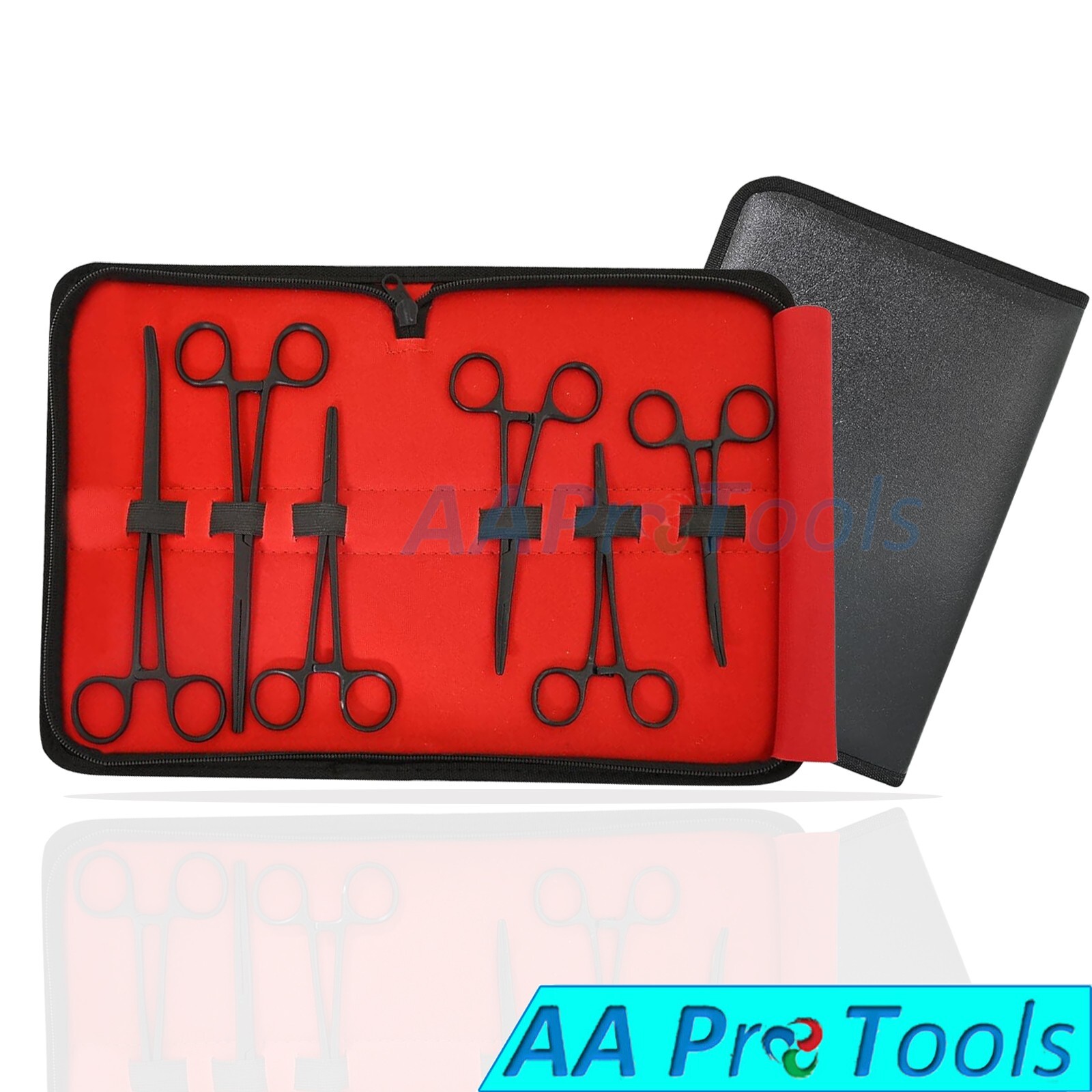 Tactical Black Ultimate Hemostat Kit 6 Piece Ideal For Hobby Tools 5", 6.25", 8"