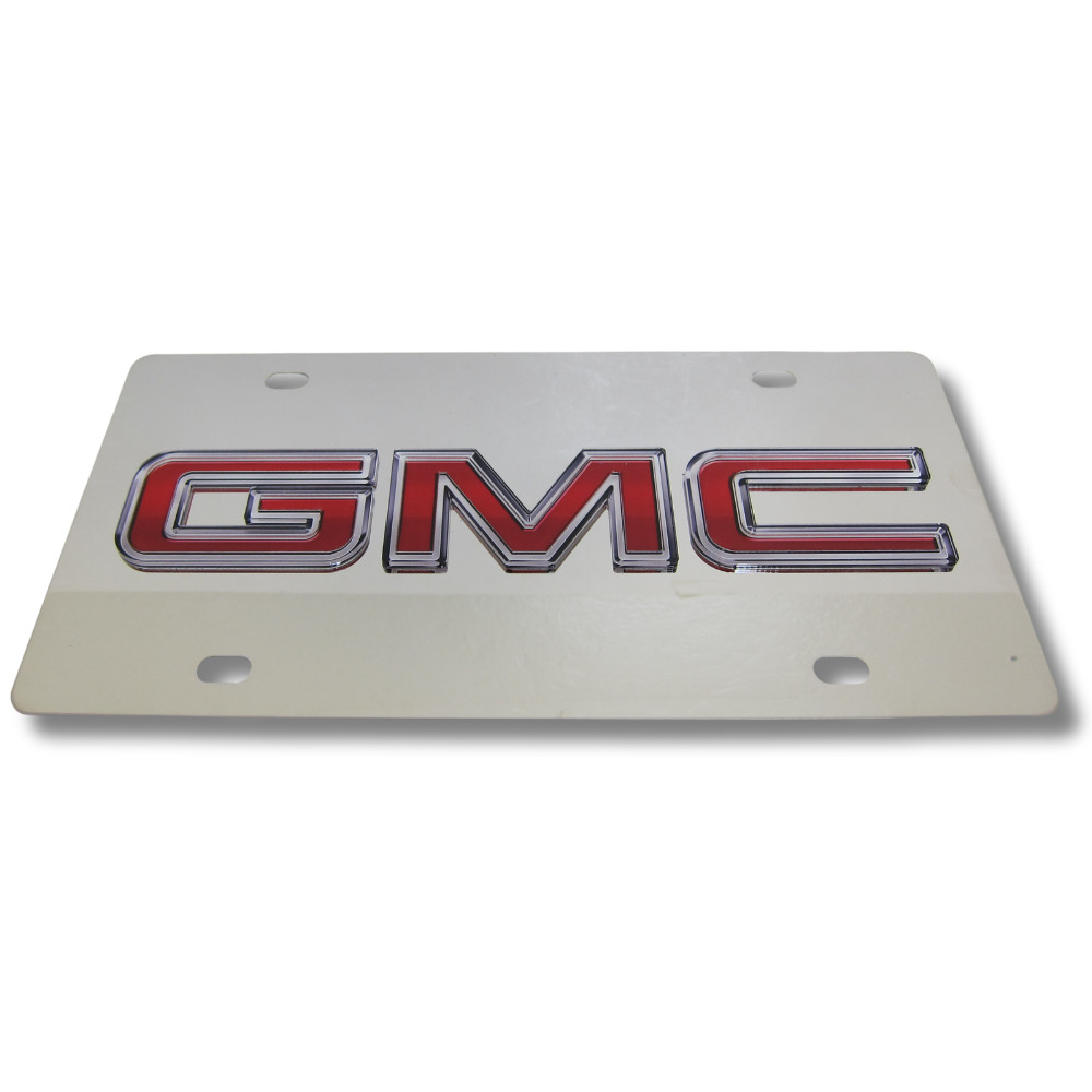 GMC 3D Emblem Mirrored Chrome Stainless Steel License Plate Official Licensed