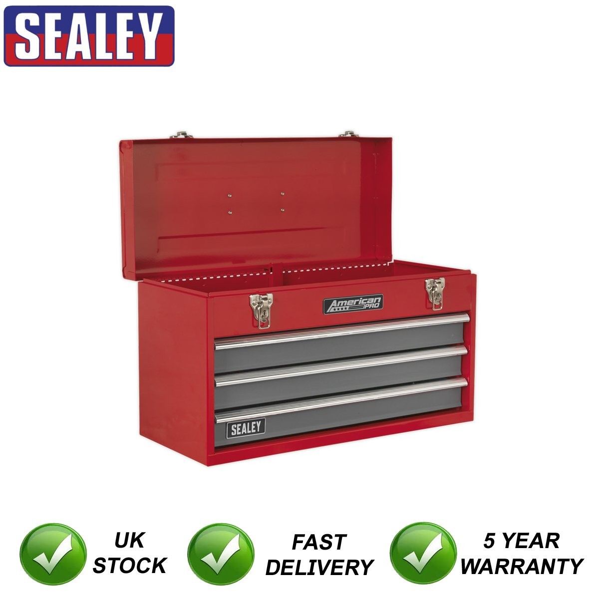 Sealey American PRO� Tool Chest 3 Drawer Red/Grey AP9243BB