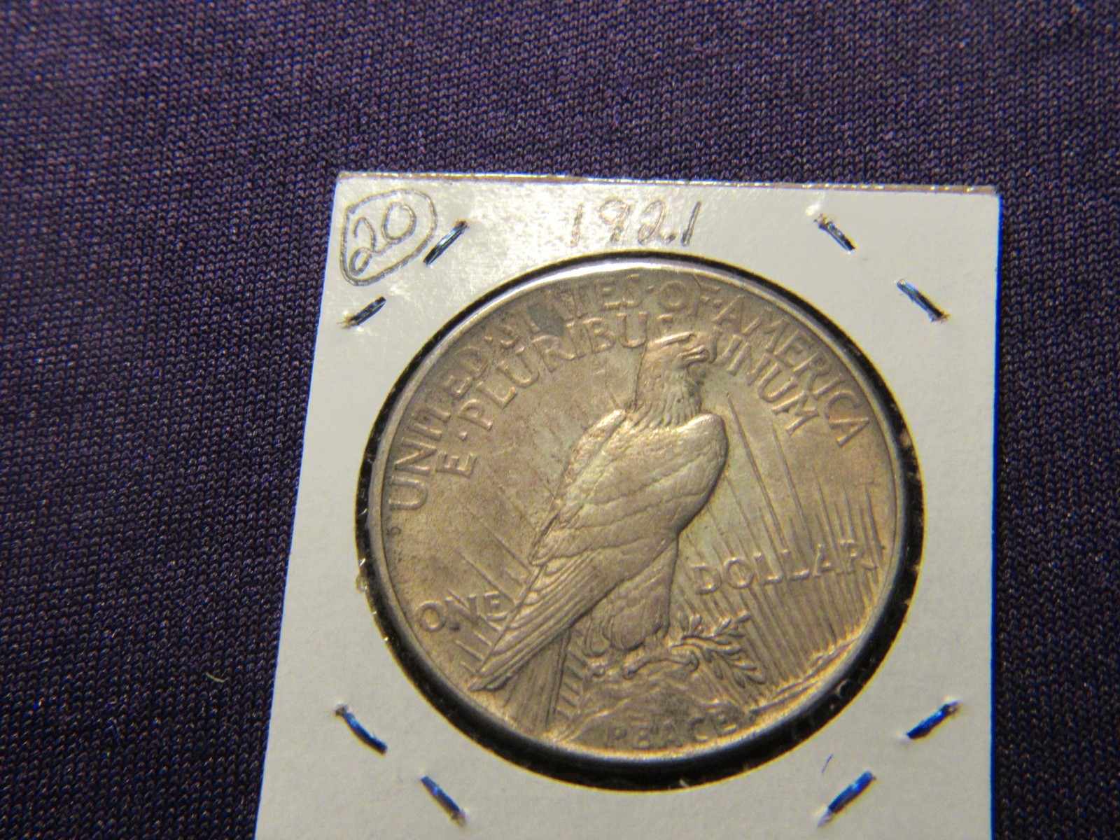 1921 Peace Silver Dollar in A.U. / UNC condition