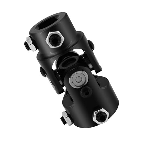 1" Round x 3/4" DD Steering U-Joint Shaft Coupling Universal Joint, Total Black