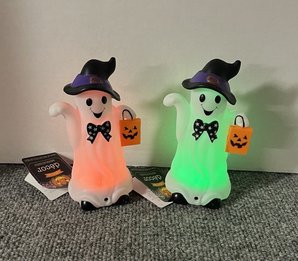 Halloween Decor Light-Up Color Talking Ghost Motion Active Lot of 2