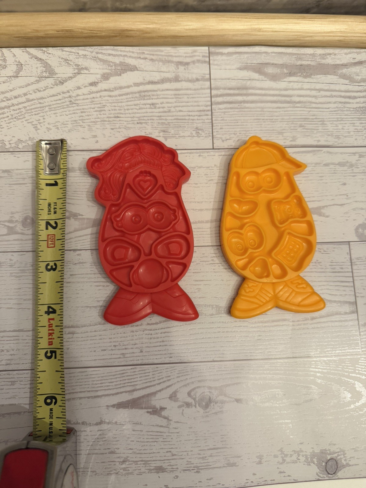 VTG Play-Doh Lot of 2 Mr & Mrs Potato Head Molds Arts Crafts yellow red