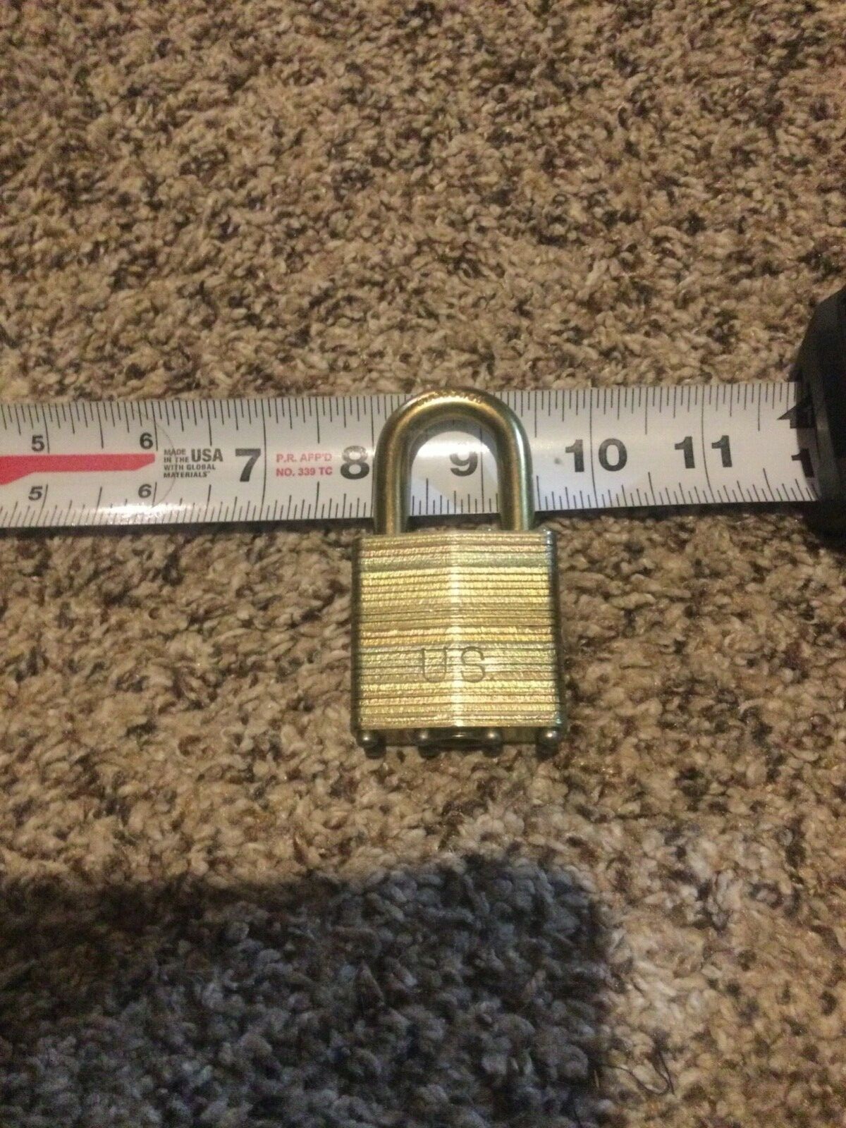 MASTER LOCK 6001LFUS Keyed Padlock, 3/4 in,Rectangle,Gold