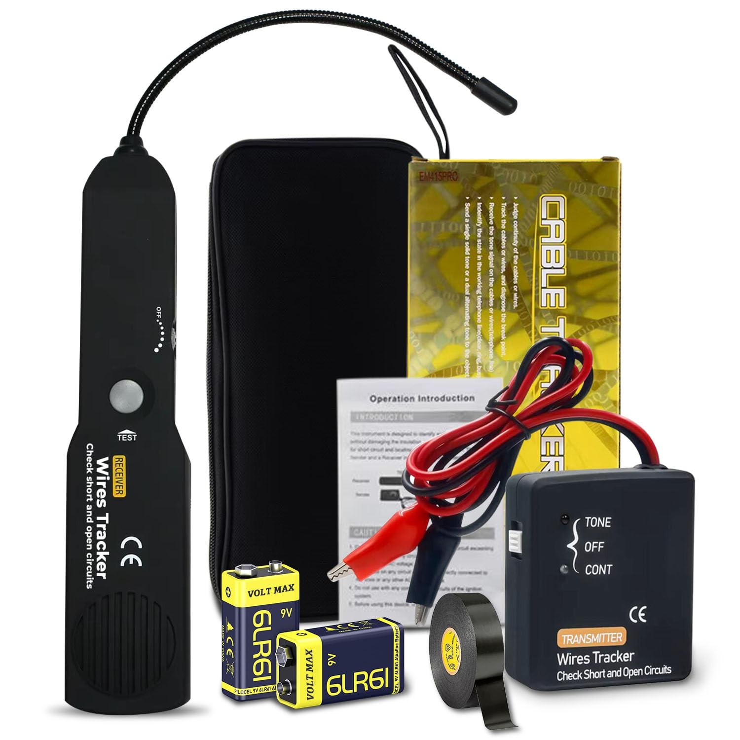 Automotive Circuit Tracer & Wire Tracker 6-42V DC Short Finder, Black