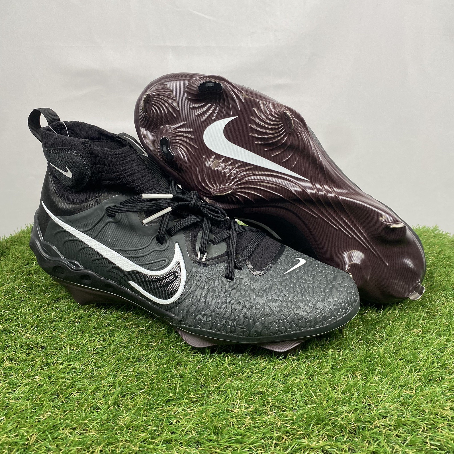Nike Alpha Huarache NXT Black Metal Baseball Cleats DJ6517-010 Mens 10.5