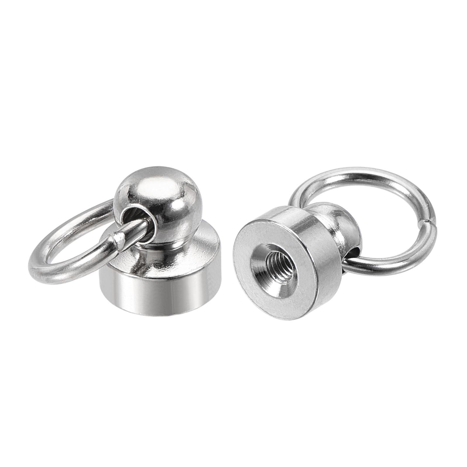 9x9.3mm Tear Ring Rivets Round Studs Head Brass Silver 6pcs