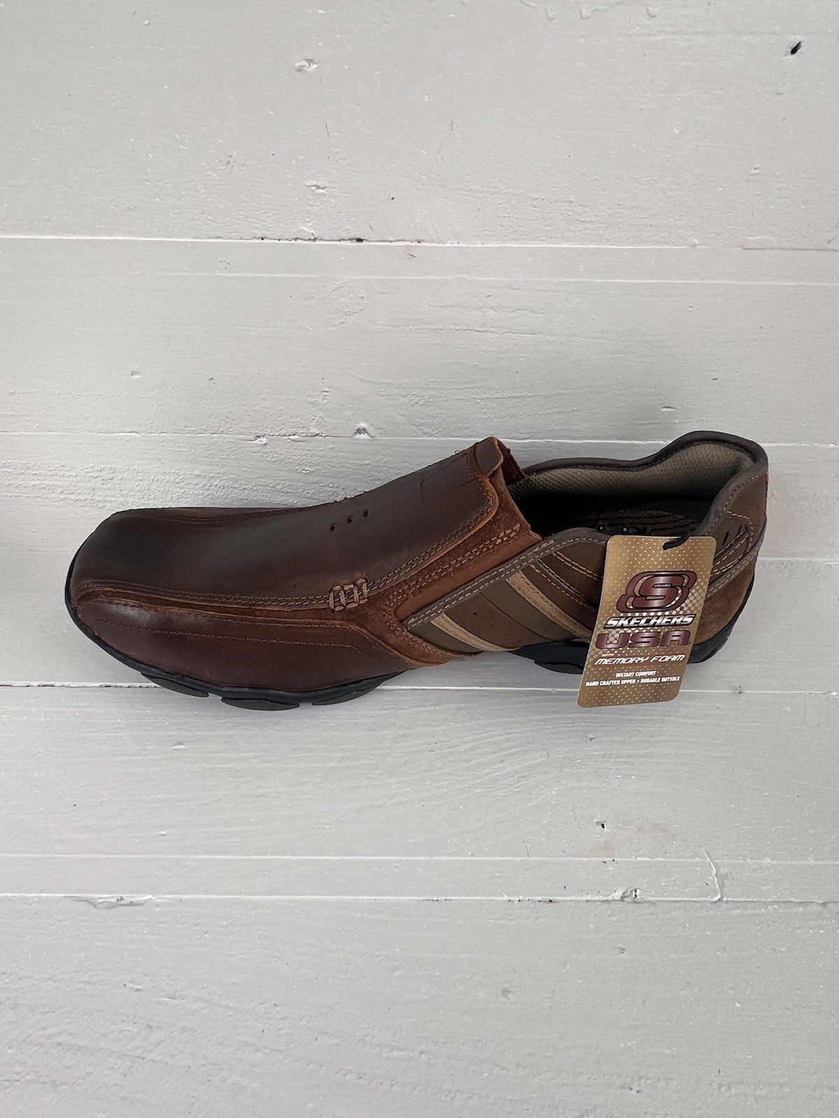 Skechers Men Diameter Zinroy SZ 12 Leather Shoes 64275 EW CDB Brown Size