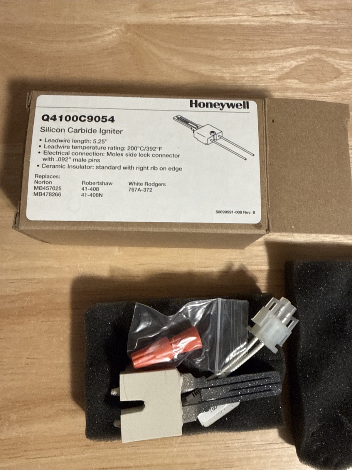 HONEYWELL HOME Q4100C9054 Hot Surface igniter,120V,Molex Plugs (1B2)