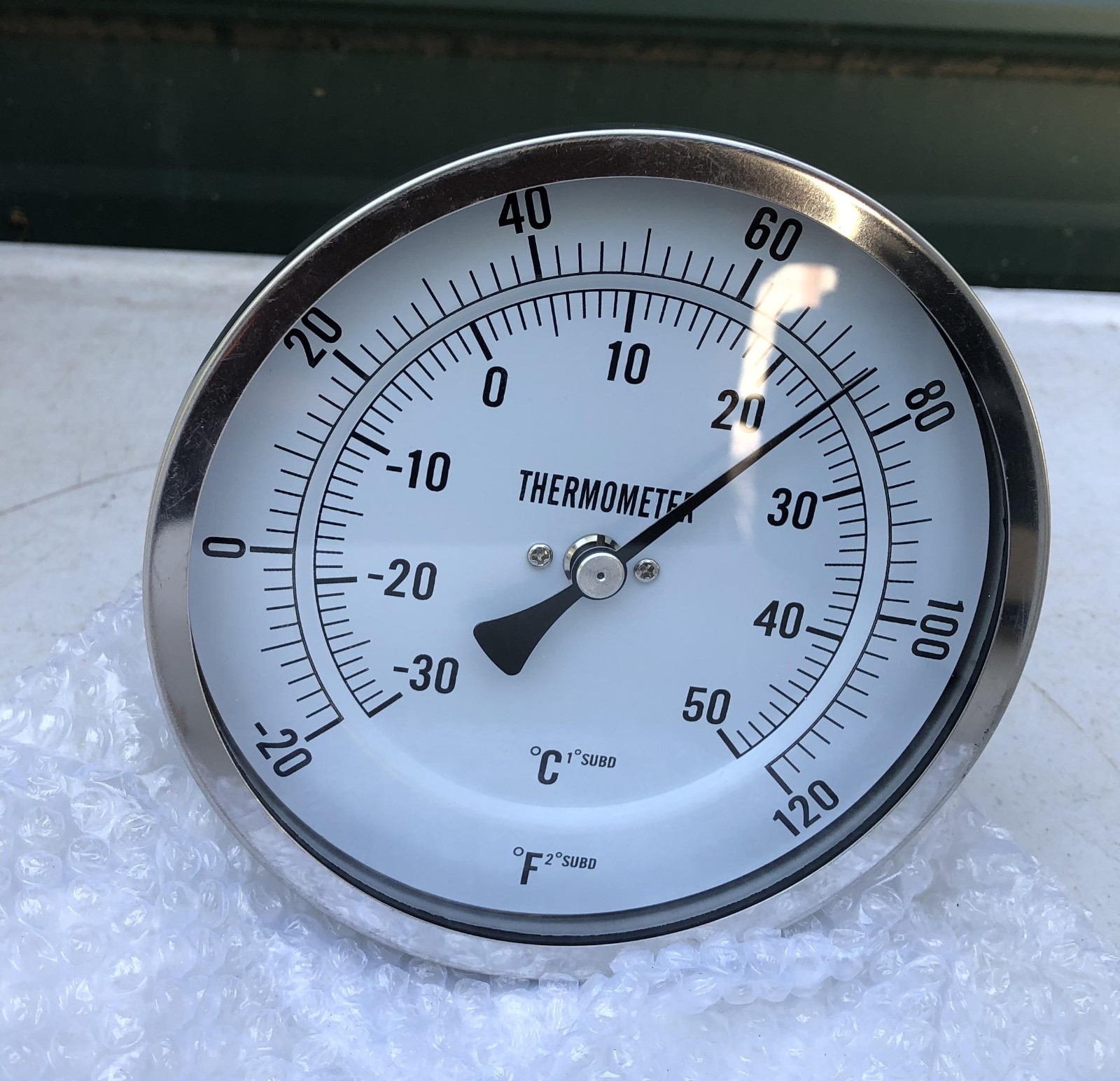 Grainger 1NGF1 Bimetal Dial Thermometer 5'' x 10'' - 9'' Stem threaded tank pipe