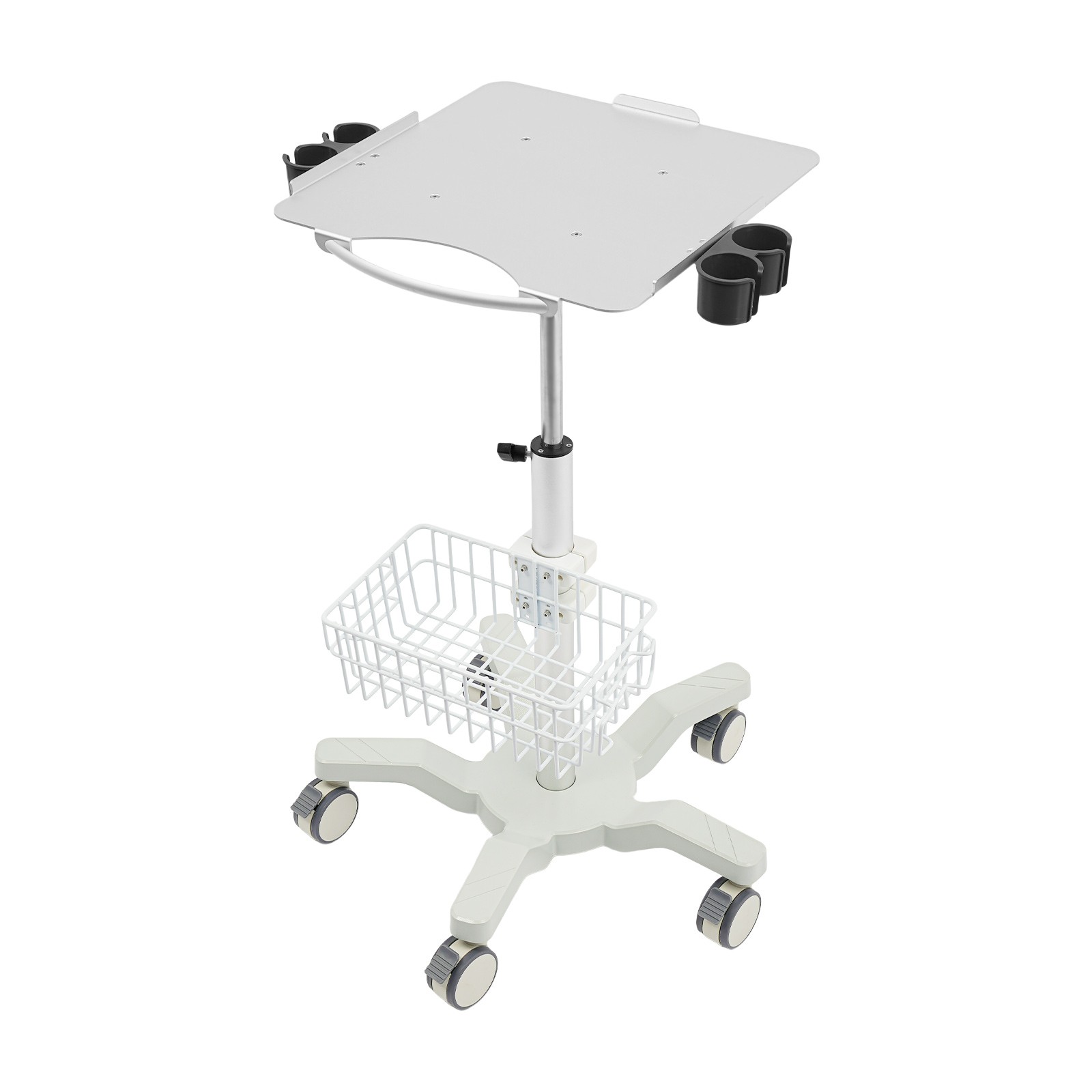 Mobile Trolley Cart with Wheels, Height Adjustable Cart, Mobile Workstation