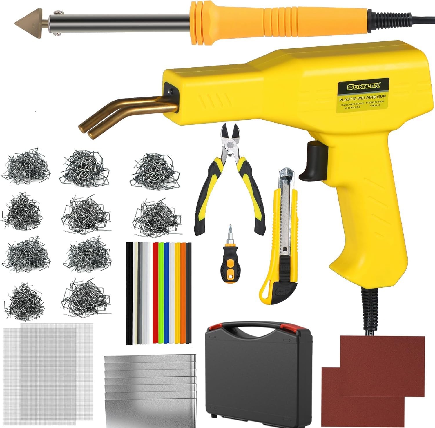 Plastic Welder, 2 in 1 Plastic Welding Kit, SONNLER 1000PCS Hot Stapler Plastic