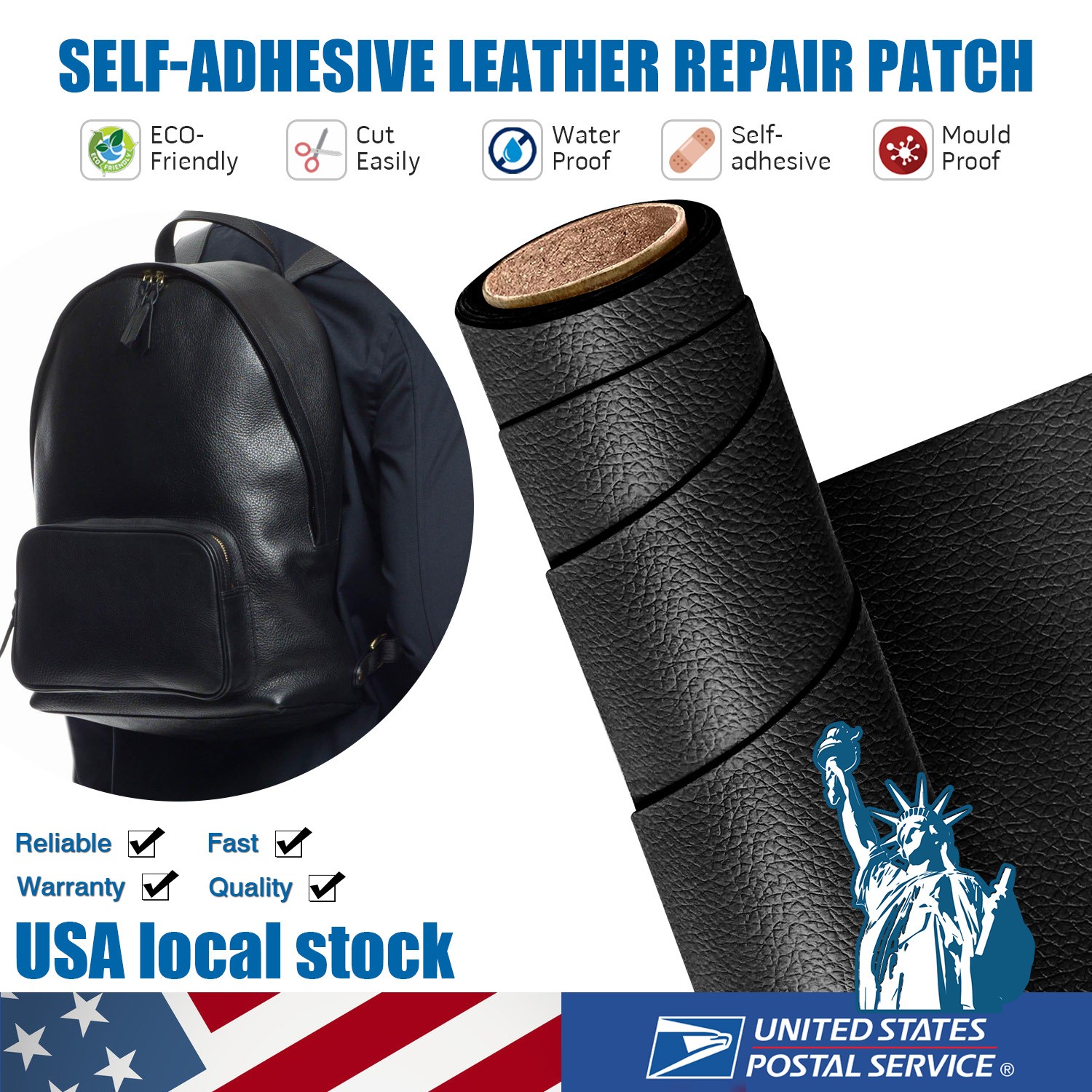 Leather Repair Patch Tape Self-Adhesive for Car Seats Couch Sofa Home Textile