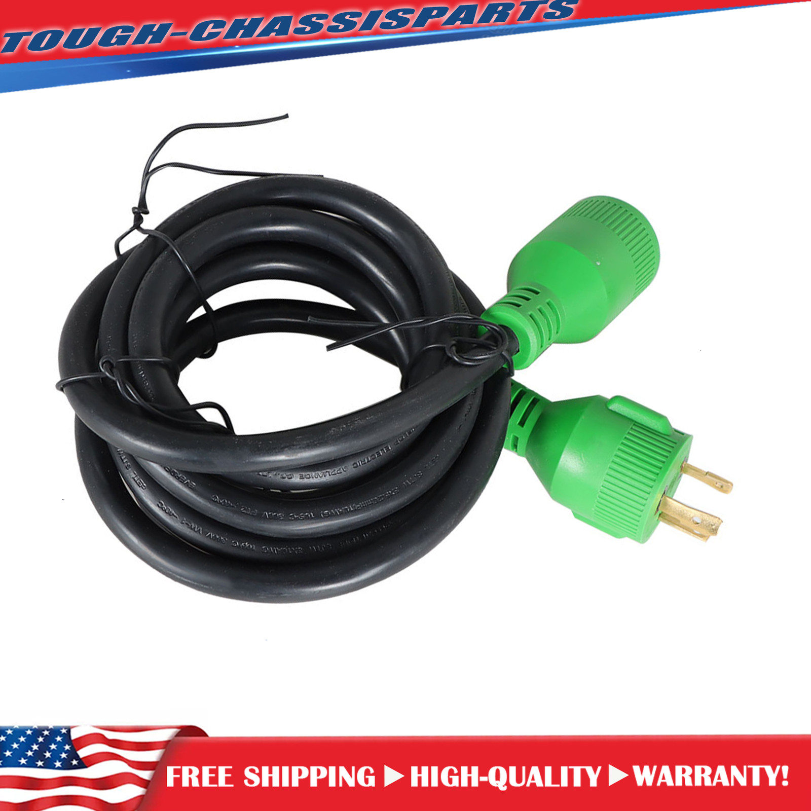 For 30 Amp 10 Feet 3 Prong Generator Extension Cord NEMA L5-30P/L5-30R 125V New