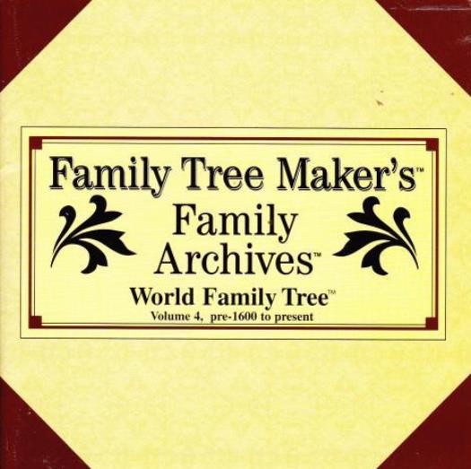 Family Tree Maker World Family Tree: Pre-1600 To Present Vol. 4 PC CD genealogy!