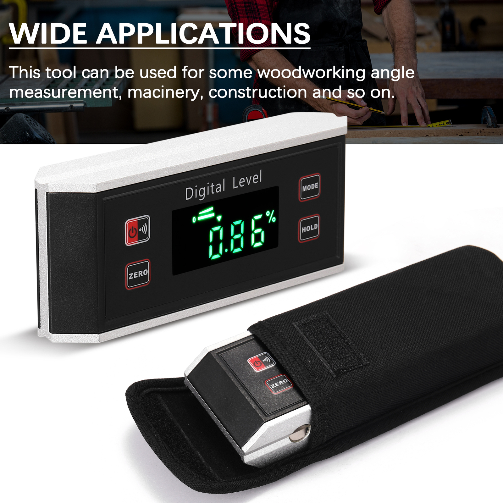 High Precision Angle Finder IP54 Dustproof Digital Protractor Inclinometer Y9E3