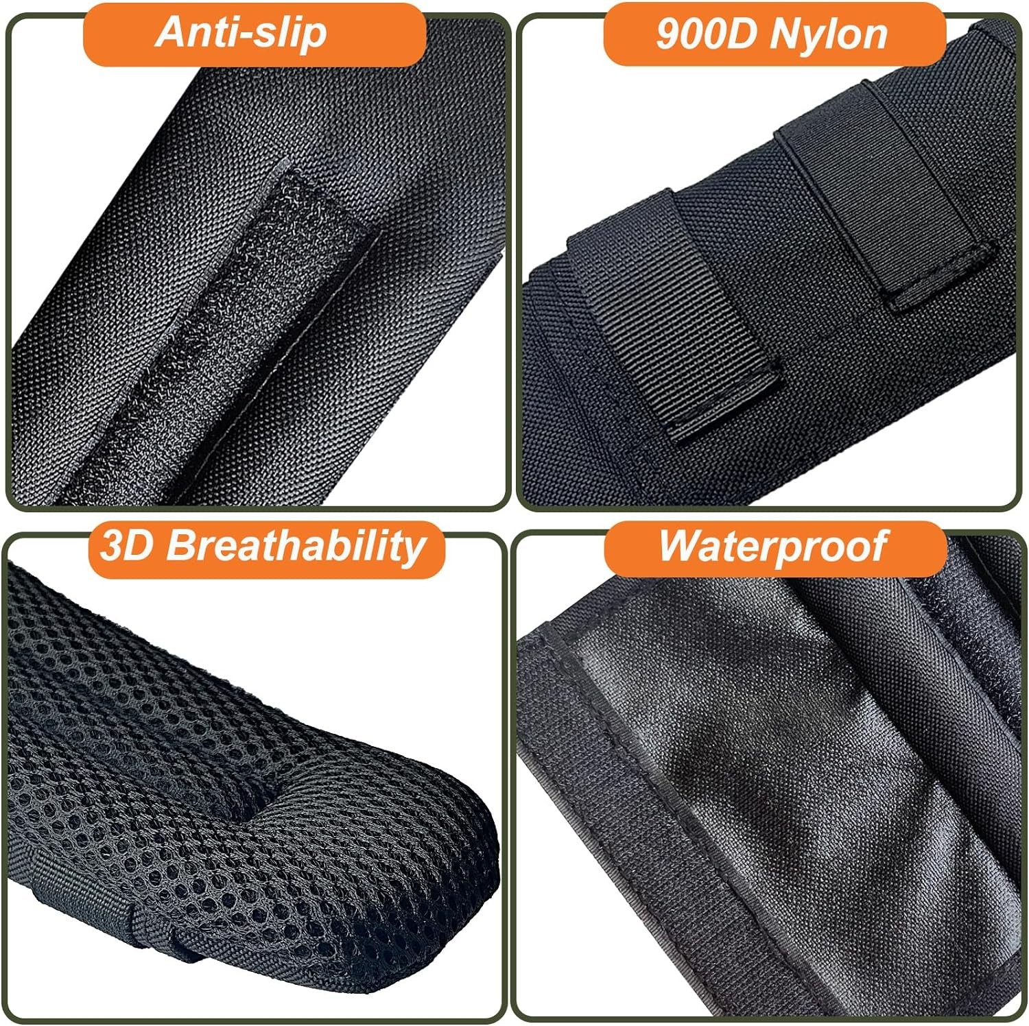 2 Pack Shoulder Strap Pad Backpack Pads Tactical Vest Black