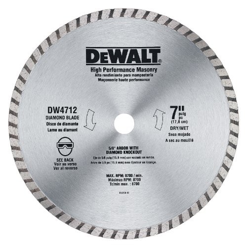 DEWALT DW4712 7-Inch Dry/Wet Continuous Rim Diamond Blade for Block and Brick