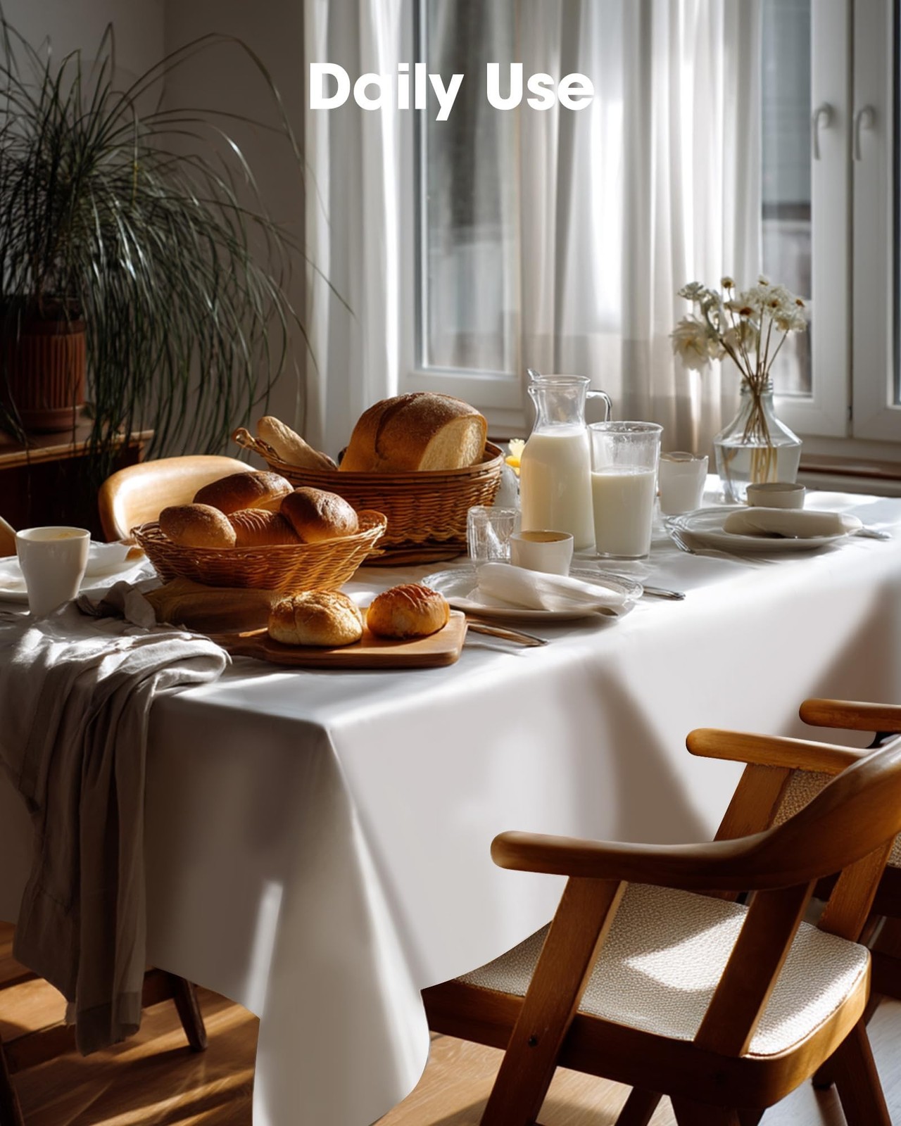Pureegg Plastic Table Cloth Disposable 10 Pack, 52 x 70 Inch Table Cloths, Di...