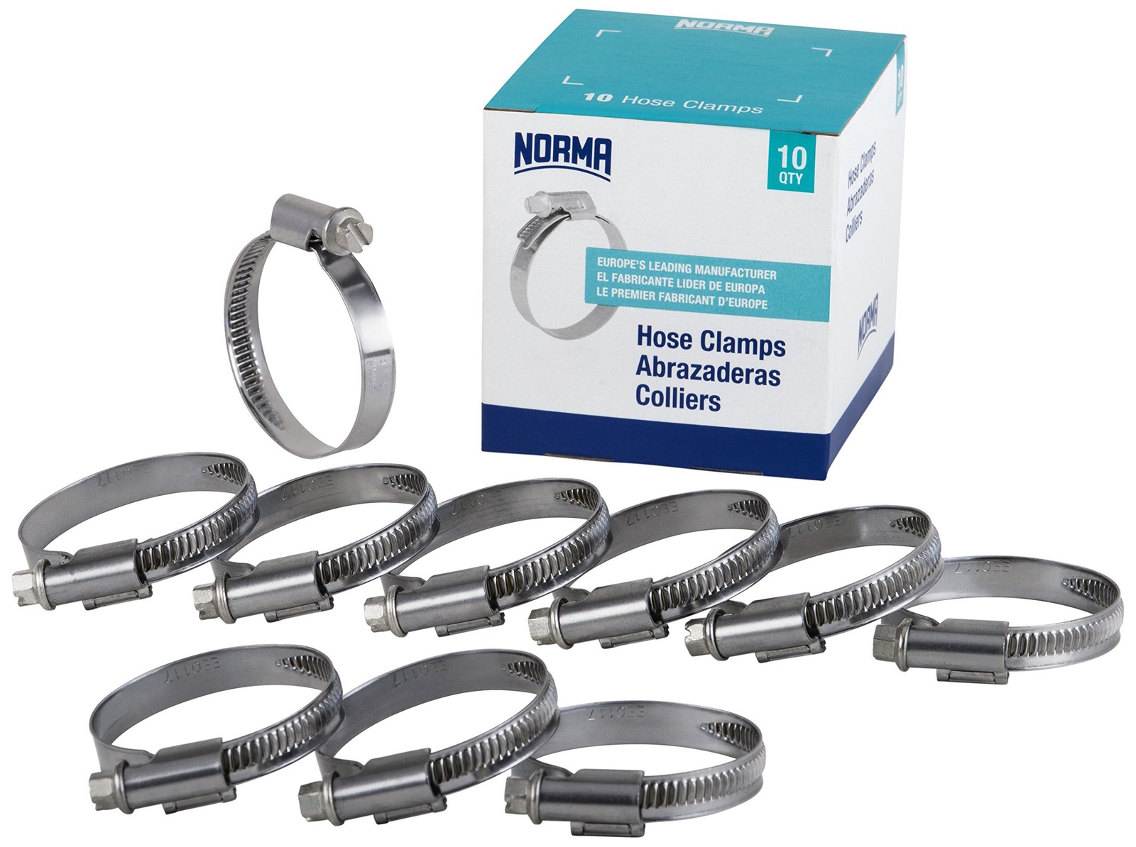 NORMA 01266704021-000-0539 Hose Clamps, 16 mm-27 mm x 9 mm W4 (Pack of 10)