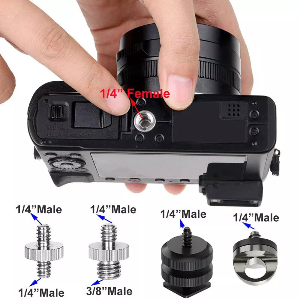 Camera Screw Mount Set 26Pcs 1/4" and 3/8" Converter Threaded Screws Adapter
