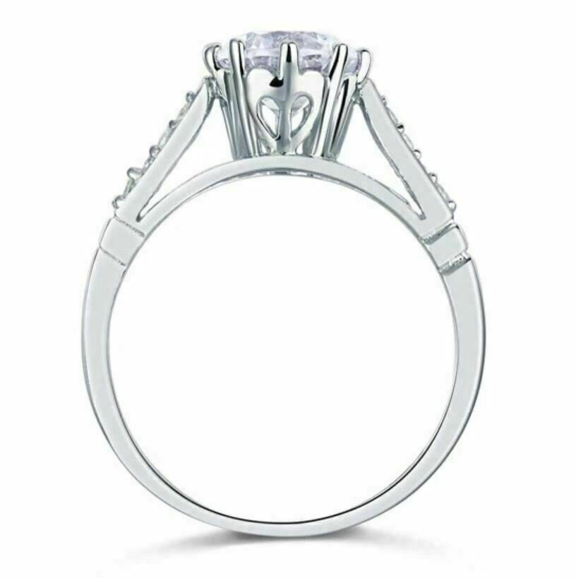 2.Ct Round Cut Lab-Created Diamond Solitaire Wedding Ring In 925 Sterling Silver