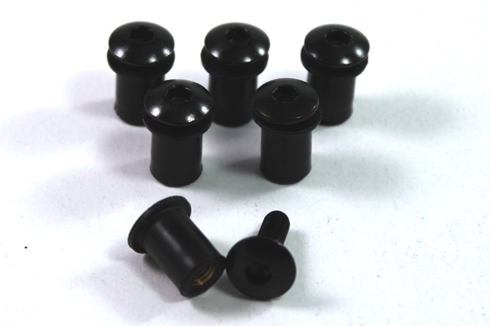 Black Anodised Aluminium Kawasaki Ninja Motorcycle Wind Screen Shield Bolts x6