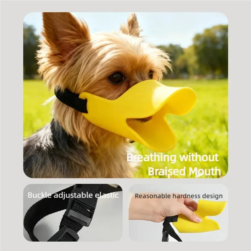 Adjustable Silicone Dog Duck Muzzle Anti-bite Stop Barking Pet Accessory Safe Fo