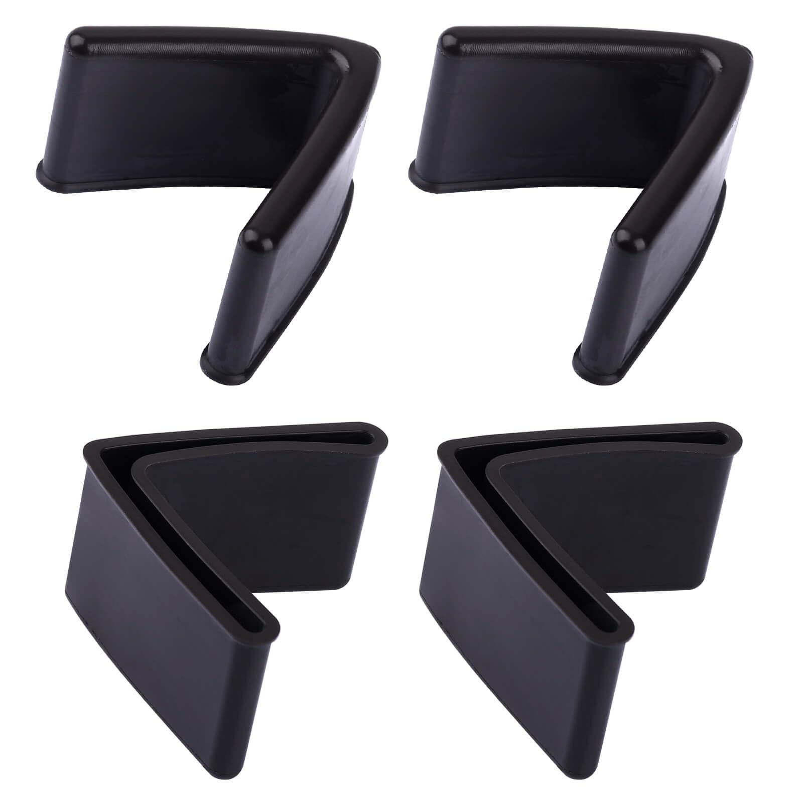 Metal Bed Frame End Caps, L Shape Rubber Caps for 1-1/2" x 1-1/2", Black