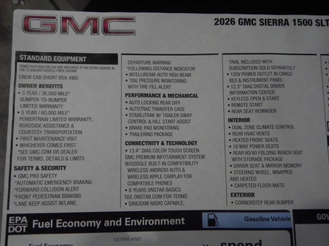 2026 Sierra 1500 SLT 5.3L Upper Air Shutter