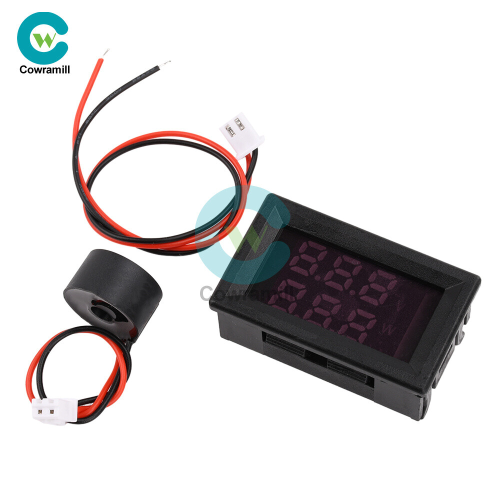 Dual Digital AC Voltage Current Power Meter Voltmeter Ammeter Red Blue 10A/30A