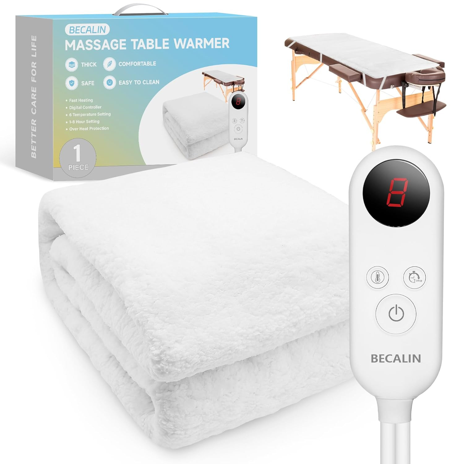 Massage Table Warmer Heating Pad Professional SPA Massage Bed Warmer with 8 Time