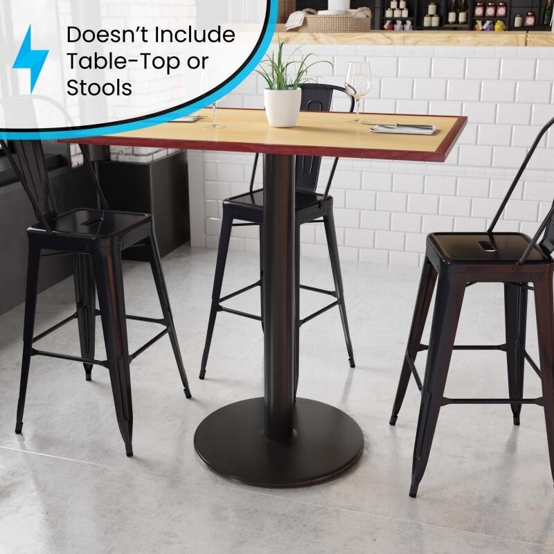 24'' Round Restaurant Table Base with 4'' Dia. Bar Height Column