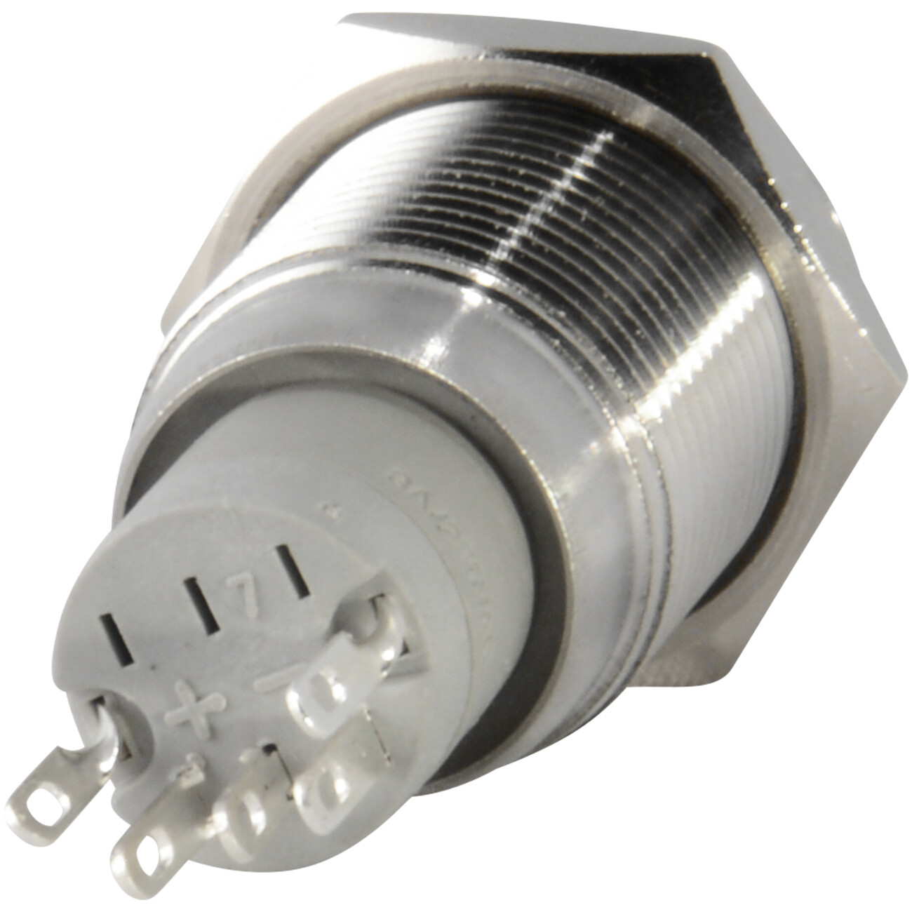 16mm Maintained/Latching Push Button Power Switch Stainless Steel Metal w/ LED