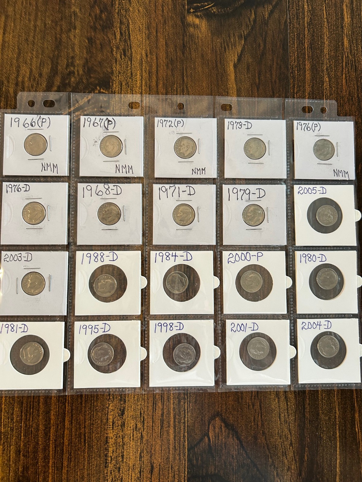 ROOSEVELT DIMES (20-COIN LOT), CLAD ,CIRCULATED,  Actual coins as shown in Photo
