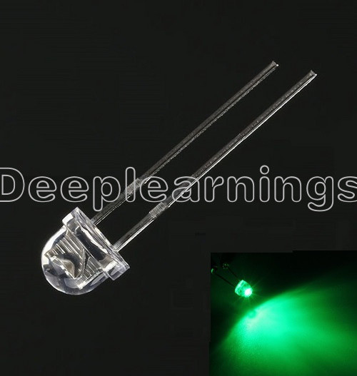 50Pcs F5 5mm Emerald GREEN Straw Hat Superbright LED Light LED lamp