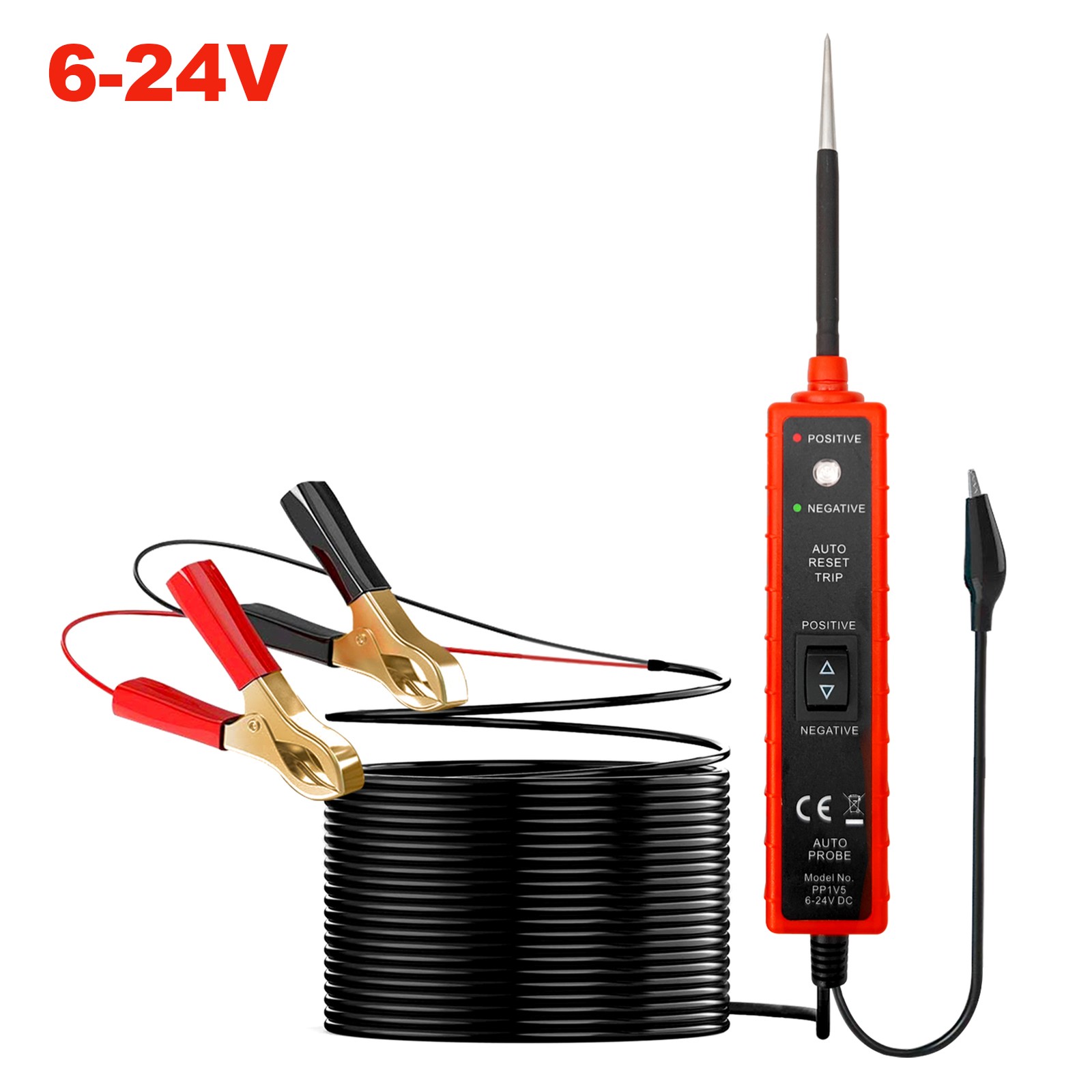 16ft DC 6-24V Voltage Light Motor Automotive Circuit Tester Checking Tools