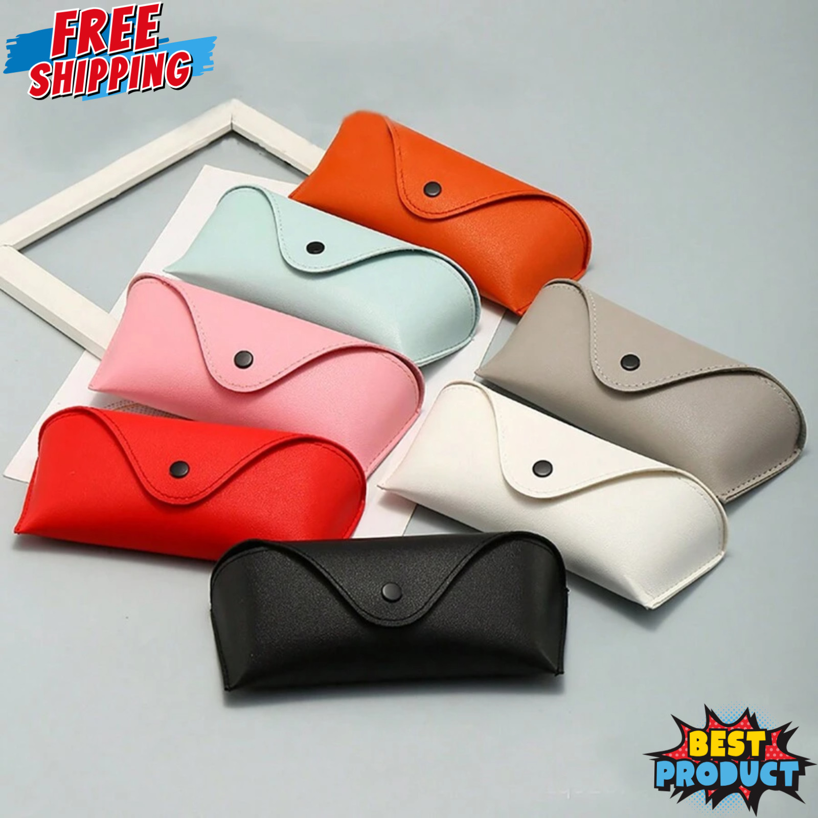 Sunglasses Pouch Travel Glasses Case PU Leather Soft Slim Case for Men & Women
