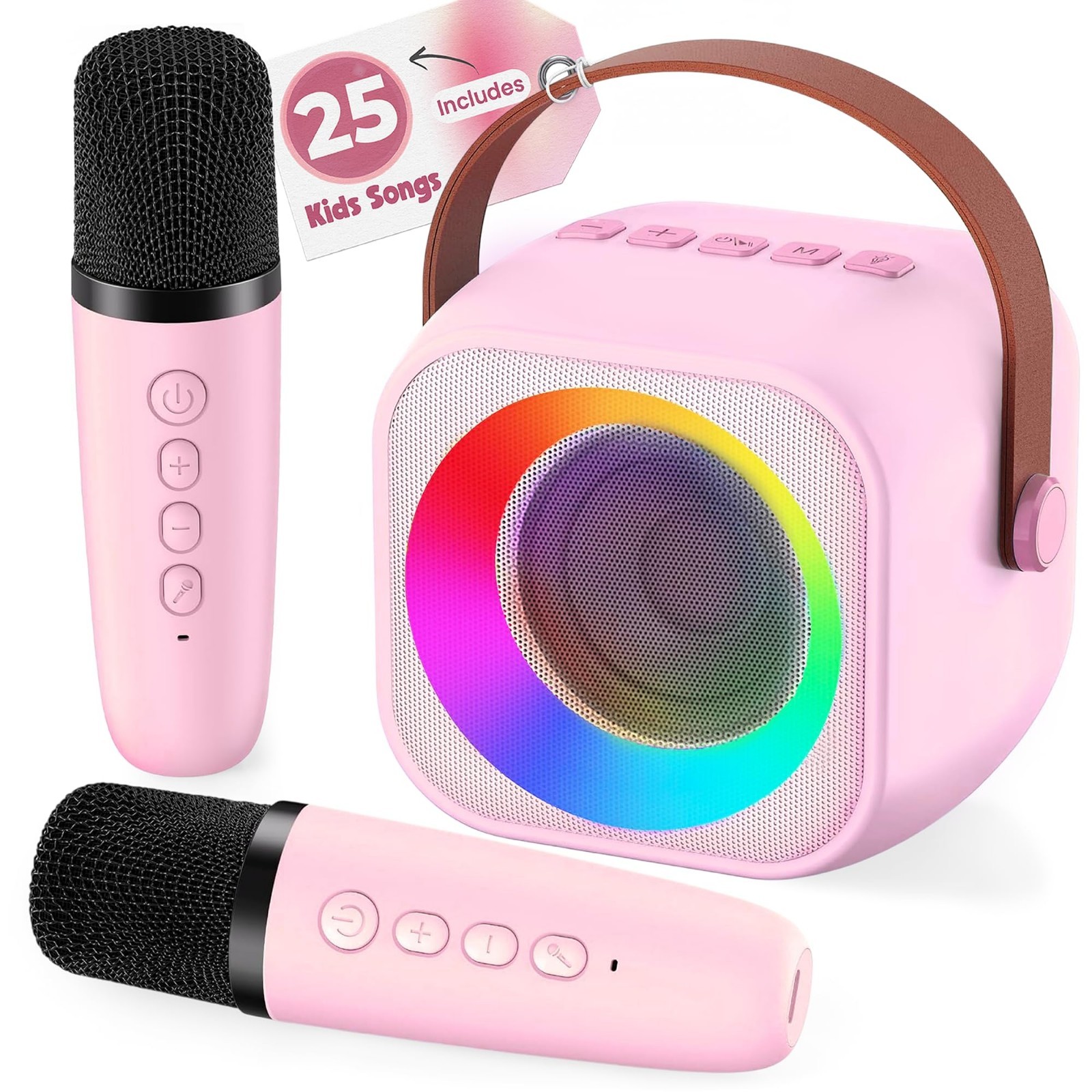 Mini Karaoke Machine for Kids | Pre-Loaded 25 Kids Songs | Bluetooth Speaker, 2