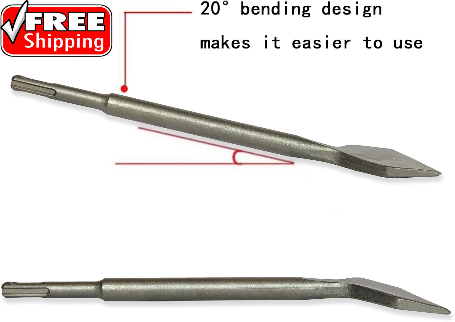 SDS plus Chisel, Tile Removal Tool, 3”Wide,Thin Set Removal Tool, Suitable for D