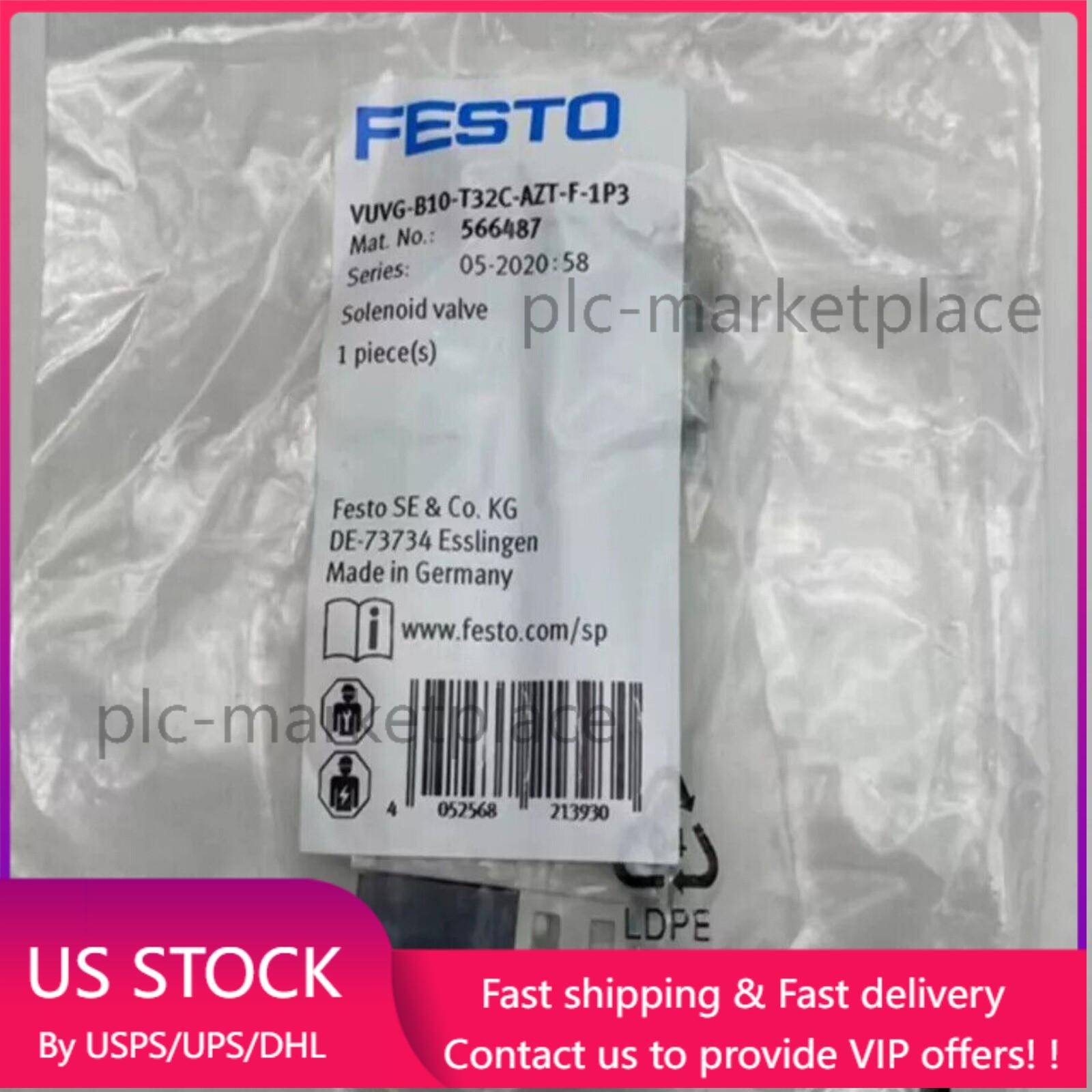 New VUVG-B10-T32C-AZT-F-1P3 Festo 566487 Fast Shipping Solenoid Valve