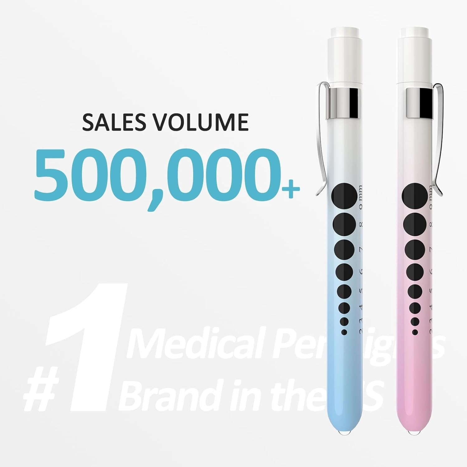 Gradient Pink and Blue Medical Penlights – 2 Pack Lightweight LED Design